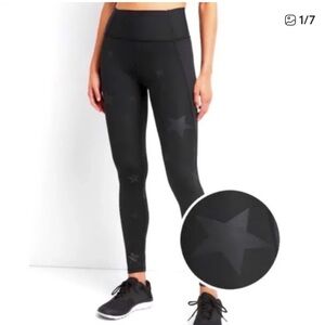 GAP Fit Sculpt Black Star Pattern Leggings